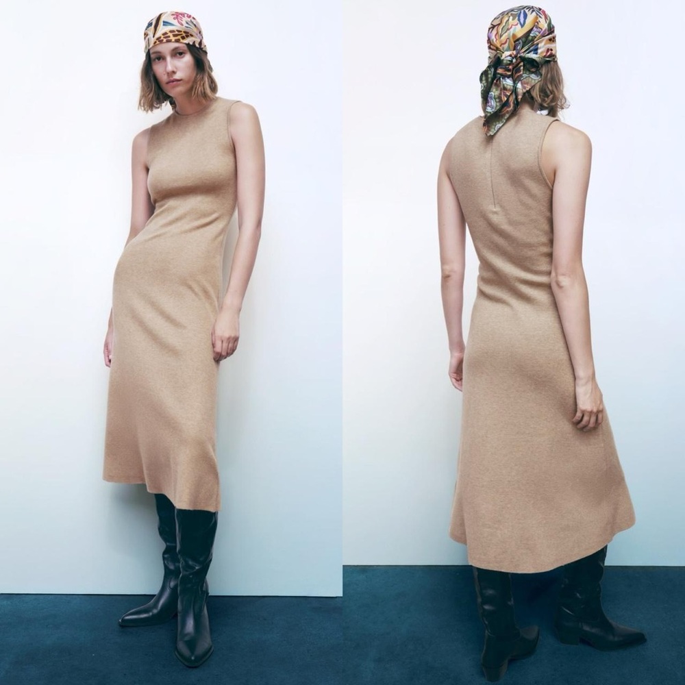 ZARA Knit Midi Dress size M